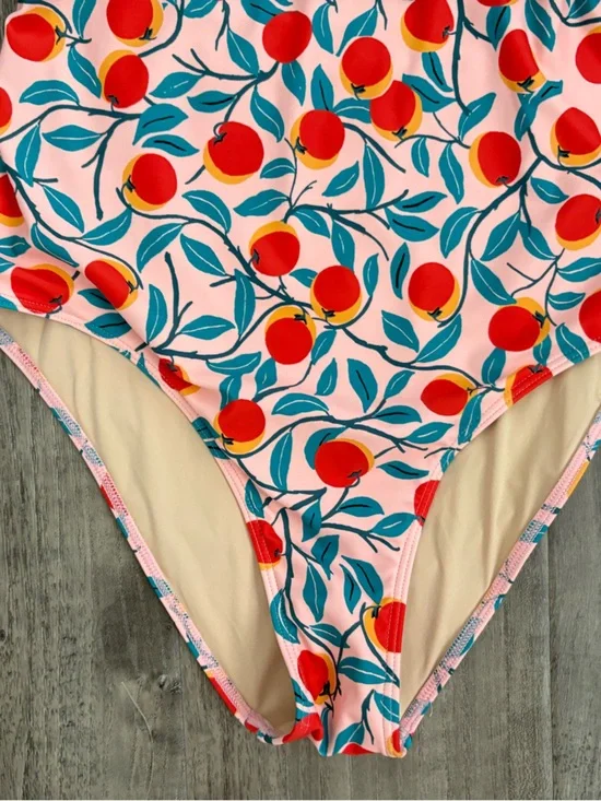 Summersalt x Diane Von Furstenberg Pink Nectarine Ruffle Backflip Swimsuit sz 6 - Picture 2 of 7